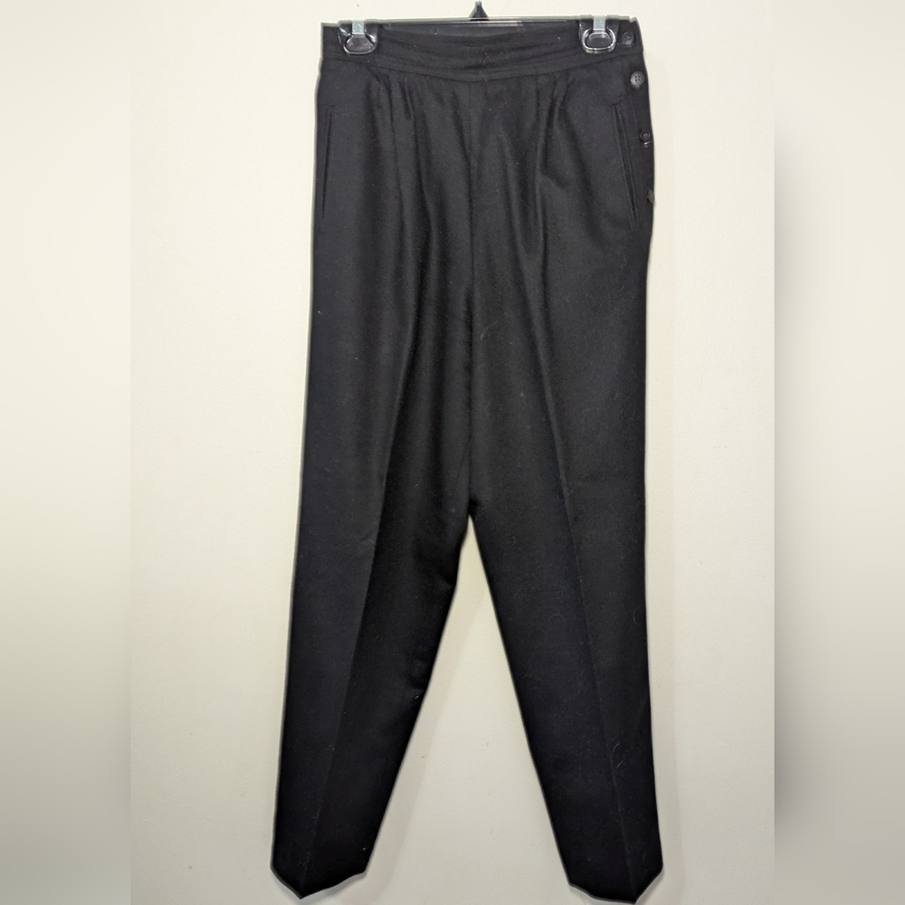 Chaus Women's Classic High-Waisted Black Pants Side-Button Women's Size 10